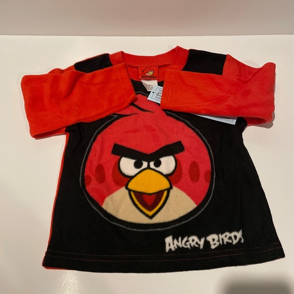 π Angry Birds π Size 4 Flame Resistant Pajama Top Lounge Pants PJ Set NEW π - Picture 3 of 9